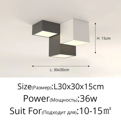 DecorBites™ Geometric Chandelier: Minimalist Modern Luxe Black White Bedroom Lamp