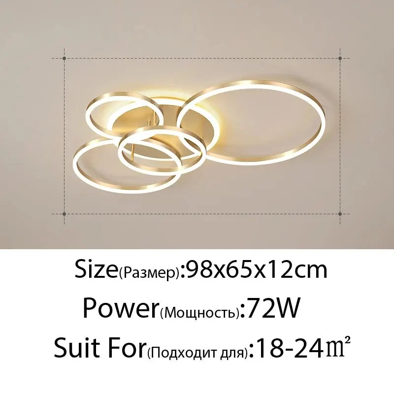 Gold LED Study Chandelier