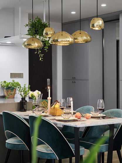 DecorBites™ Glass Gold Ceiling Pendant Lamps LED Dining Bar Kitchen Lighting Fashion Lustres