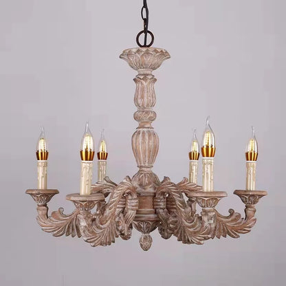 DecorBites™ Country French Solid Wood Chandelier for Bedroom, Dining Room, Living Room, and Study