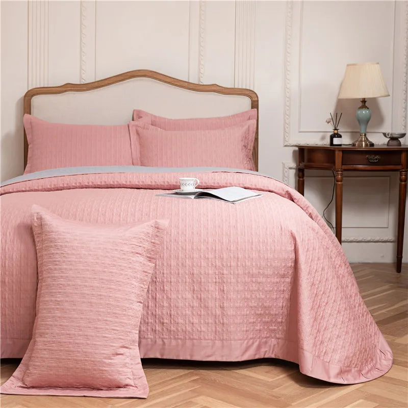 DecorBites™ Egyptian Cotton Quilt Set, Reversible Bedspread, Luxe Coverlet, 3Pcs