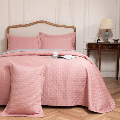 DecorBites™ Egyptian Cotton Quilt Set, Reversible Bedspread, Luxe Coverlet, 3Pcs