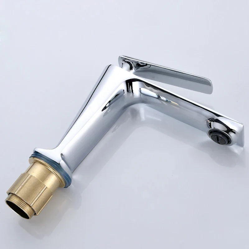 Chrome Basin Mixer Faucet With Single Handle