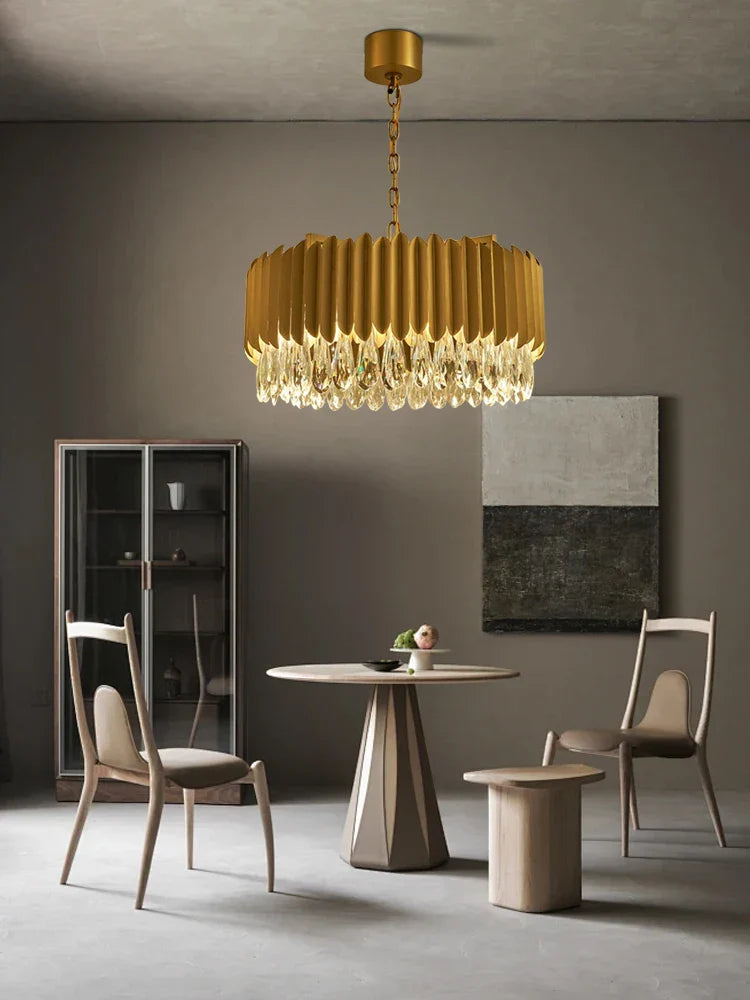 Black Crystal Pendant Light Water Droplet L150cm