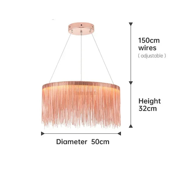 Gold Chain LED Chandelier