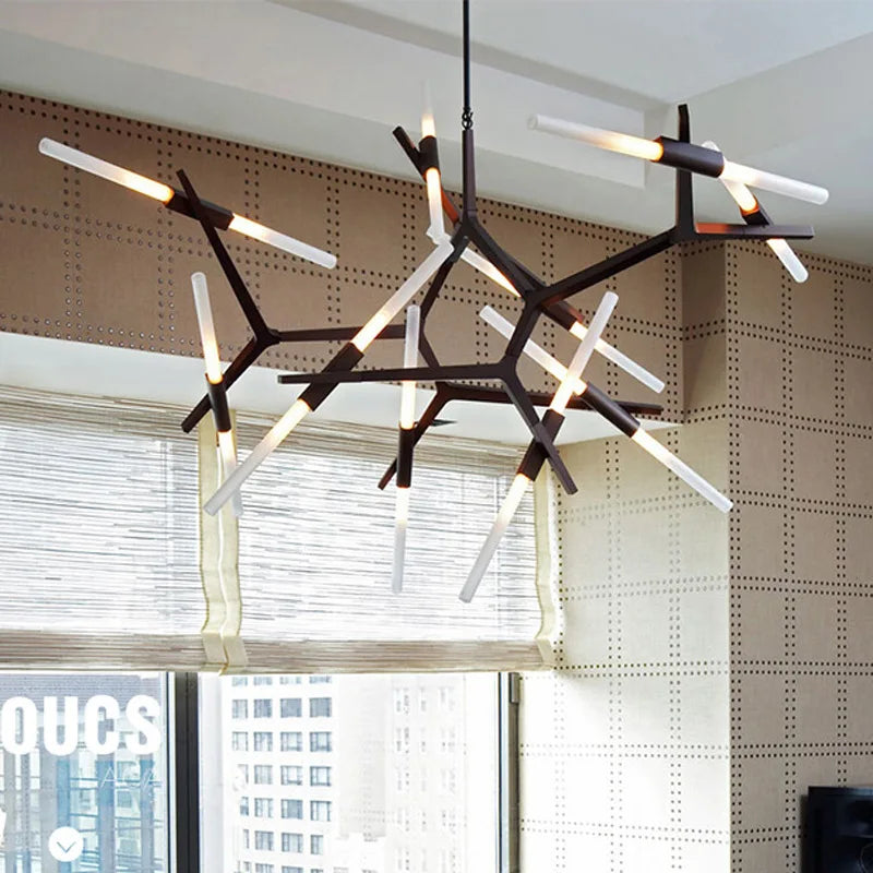 Black Gold LED Pendant 16-Head Dual-Tone