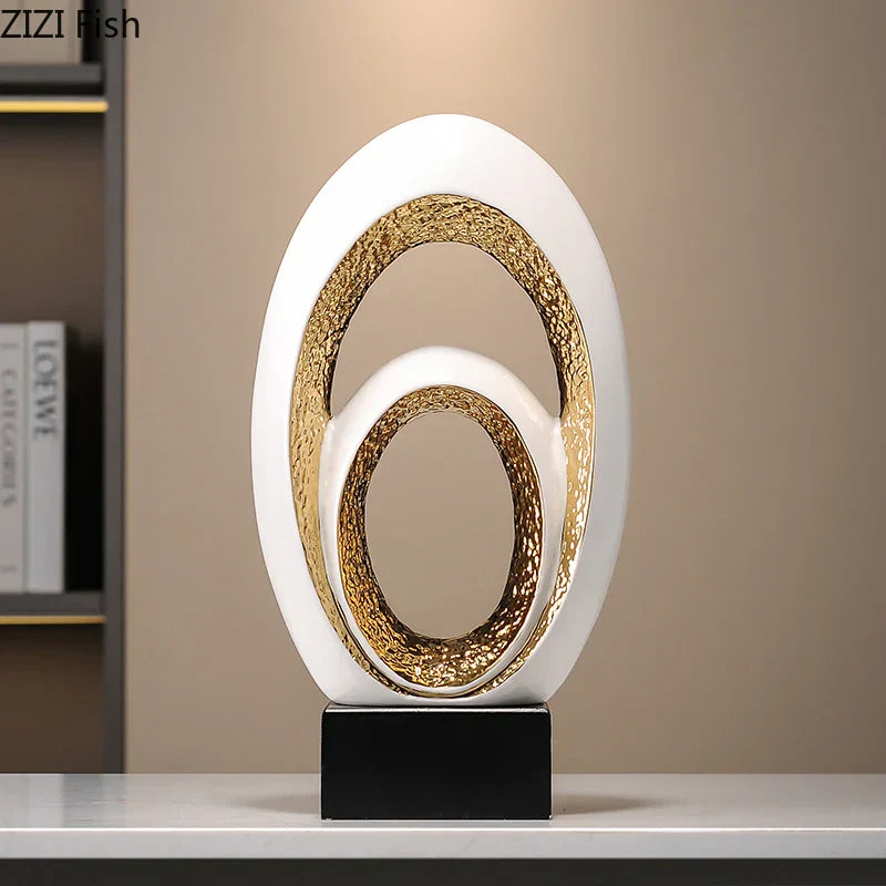Gold Abstract Desk Sculpture