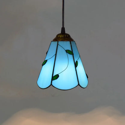 Mediterranean Mosaic Stained Glass Pendant Light