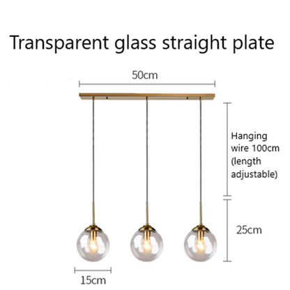 DecorBites™ Glass Pendant Lights: Nordic LED Hanging Lamp for Kitchen, Dining Room, Bedroom.