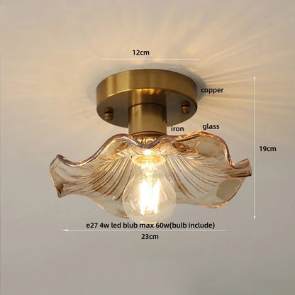 DecorBites™ Glass Flower LED Ceiling Lights - Modern Nordic Canopy Lamparas Techo