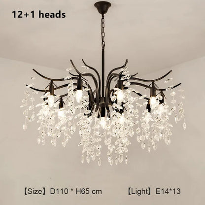 DecorBites™ Crystal Branch Chandelier: Modern Minimalist Luxury Lighting for Living Room and Bedroom