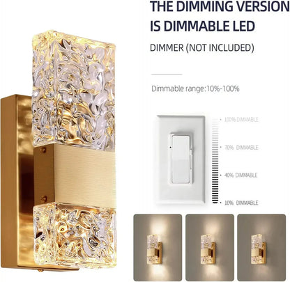 DecorBites™ Crystal LED Wall Light Remote Control Dimmable 3000K 6000K for Bedroom Hallway