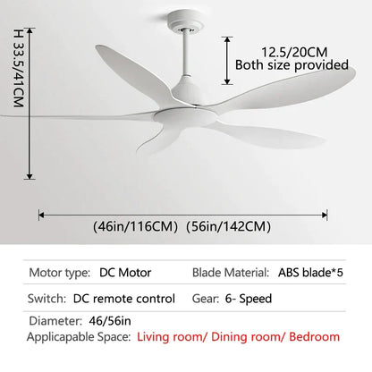 DecorBites™ 56-Inch Ceiling Fan: Modern, Remote Control, Commercial, Office, Industry, Non-Lamp Electric Fan