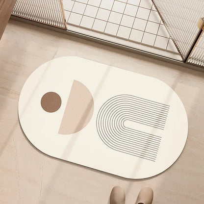 DecorBites™ Geometric Diatom Ooze Bathroom Rug Super Absorption Non-slip Quick Dry Bath Mat