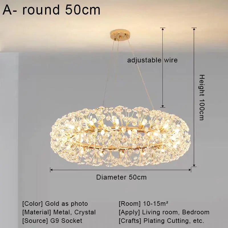 DecorBites™ Crystal LED Ceiling Pendant Chandelier for Home Decoration and Lighting