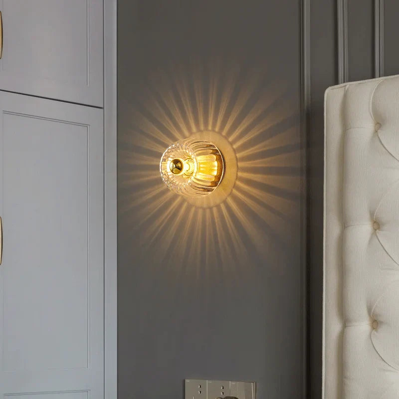 Copper Glass Wall Sconce Clear Shade Study