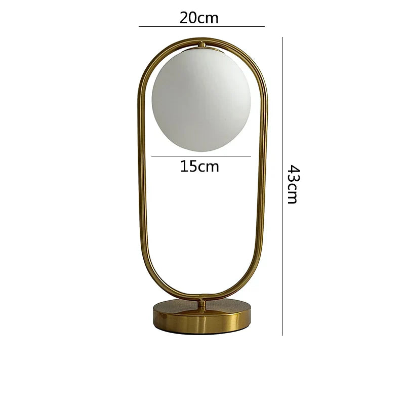 DecorBites™ Glass Ball LED Desk Lamp Nordic Design for Bedroom Living Room Reading