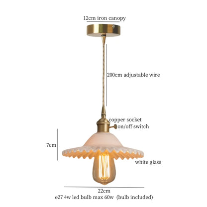 DecorBites™ Green Brass Glass LED Pendant Light for Kitchen Cafe Bar Loft Decoration