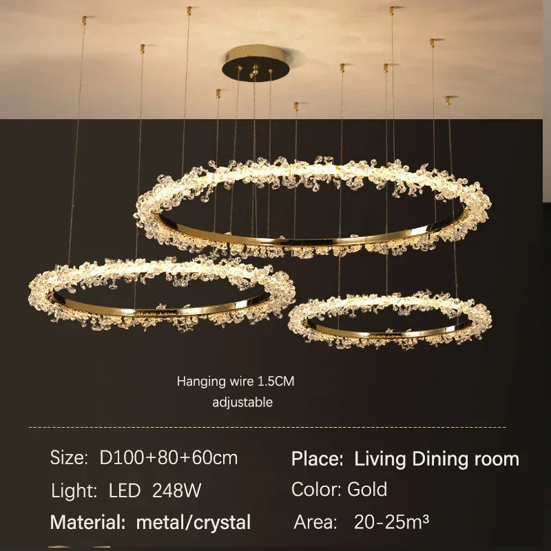 Nordic Crystal Halo Chandelier
