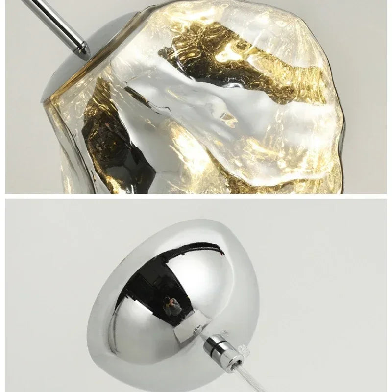 DecorBites™ Ice Glass Pendant Light for Hallway Dining Living Bedroom - Modern Hanging Lamp
