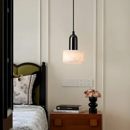 DecorBites™ Iron Marble LED Pendant Light Fixture Modern Hanging Lamp Interior Decor