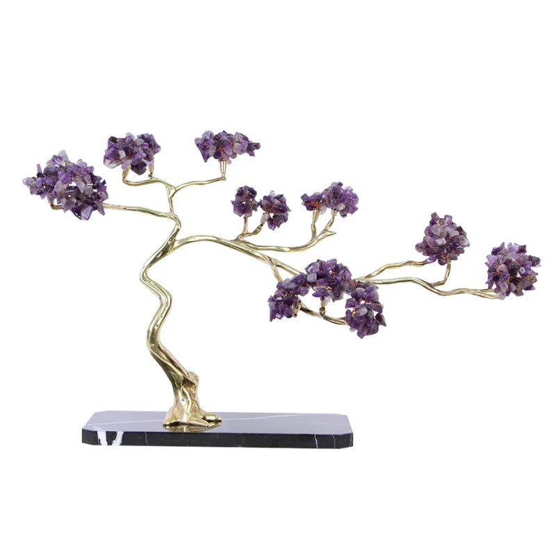 DecorBites™ Crystal and Brass Metal Decorative Figurine for Room Decoration