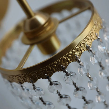 DecorBites™ Crystal LED Wall Sconce Brass Mirror Light Modern Nordic Pull Chain Switch