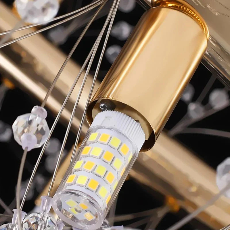Gold Sculptural LED Chandelier 20-Head Artistic