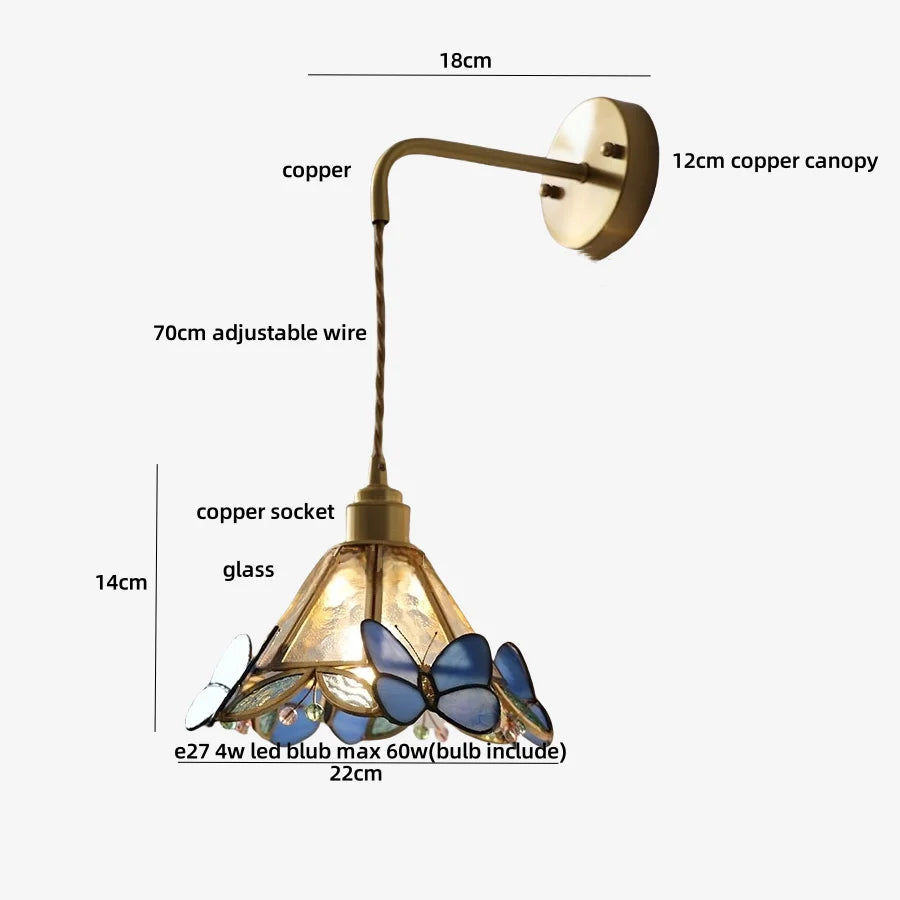 Glass Butterfly Wall Sconce