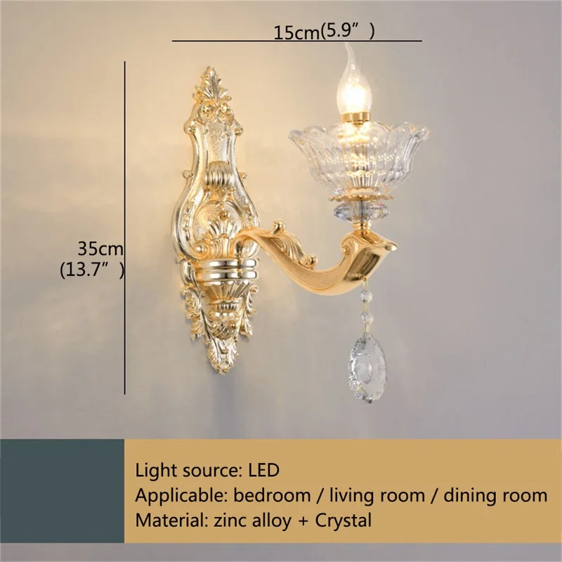 Crystal LED Wall Sconce 2-Lamp For Living Areas
