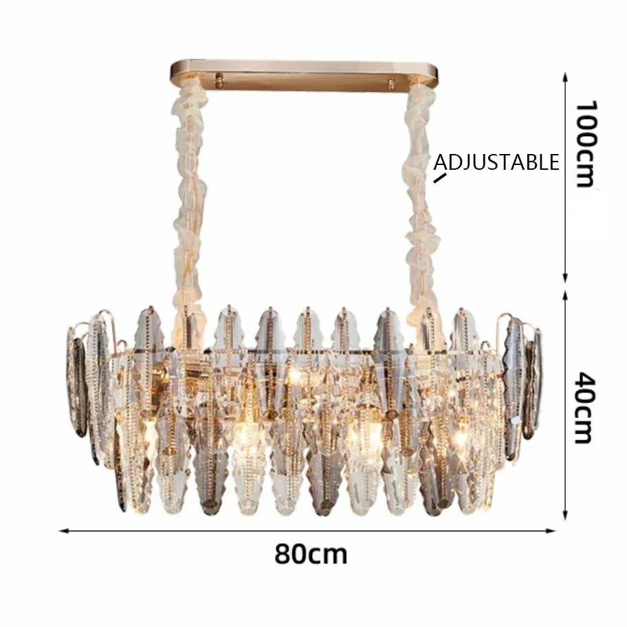 Crystal Leaf Chandelier 150cm Duplex Design