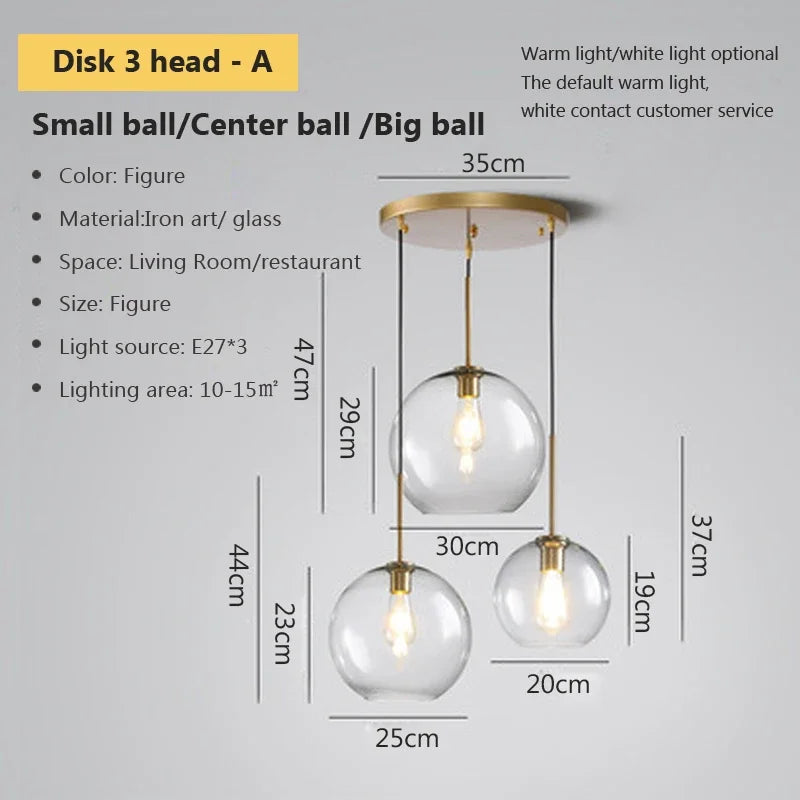 DecorBites™ Industrial Loft Glass Pendant Light for Kitchen Restaurant Decor