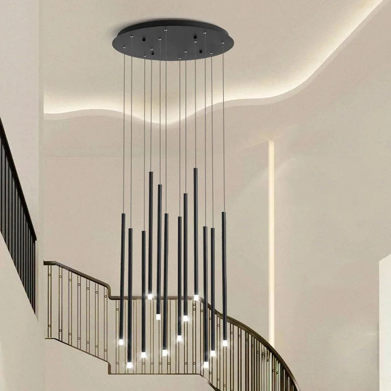 Gold Black Wire Chandelier