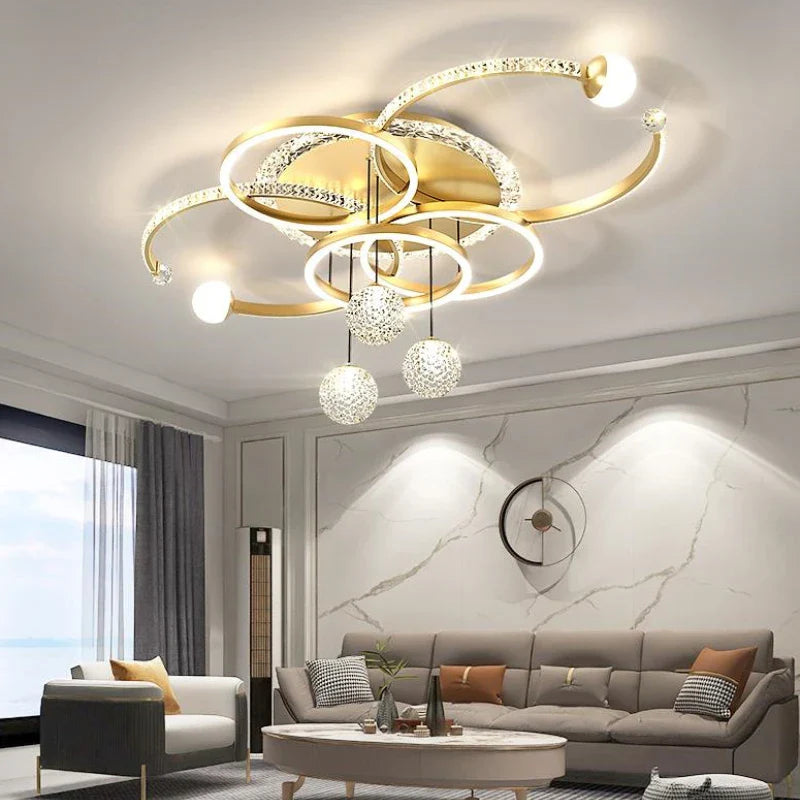Modern Iron and Acrylic LED Pendant Chandelier