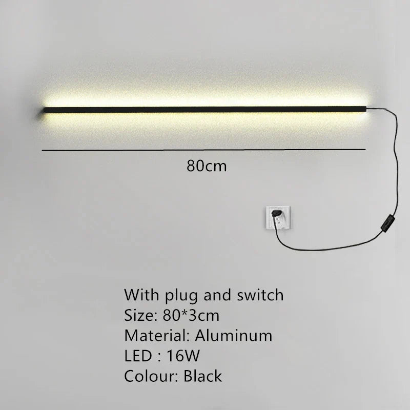 DecorBites™ LED Wall Lights Dimming Switch Black Gold White Metal Sconces Bedroom Aisle Lamp