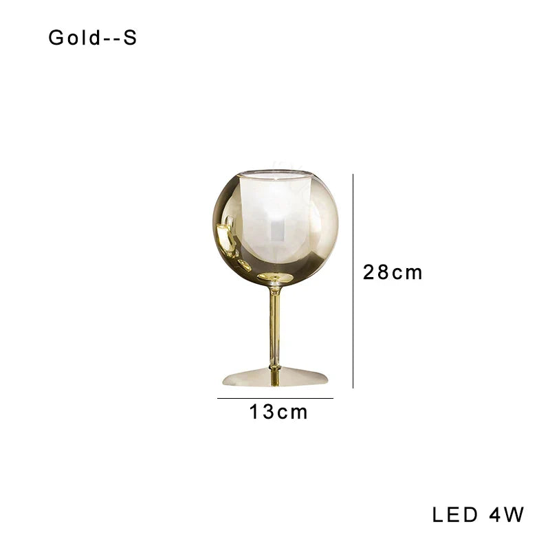 Gold Chrome Glass Table Lamp