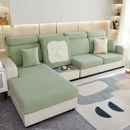 DecorBites™ Jacquard Velvet Sofa Cover - Polar Fleece Stretch Slipcovers