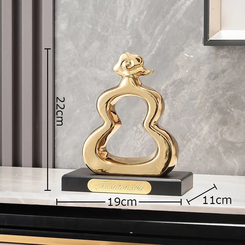 Gold Gourd Desk Sculpture