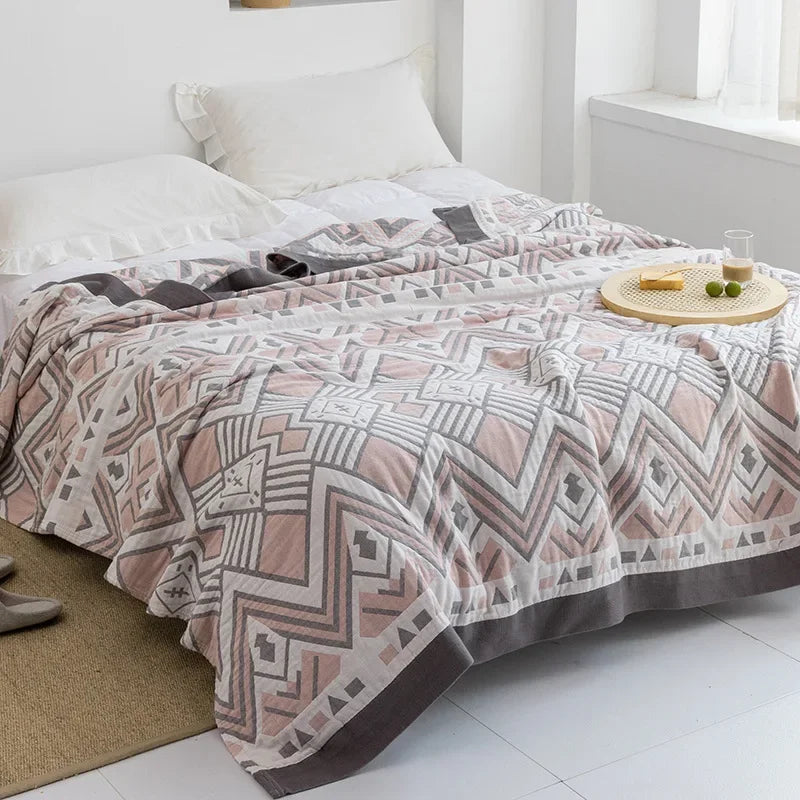 DecorBites™ Cotton Gauze Towel Throw Blanket - Soft and Cozy Bedspread for All Seasons