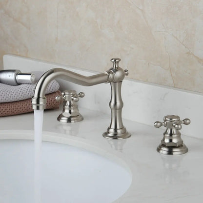 DecorBites™ Dual Handle Basin Faucet in Chrome Solid Brass with Antique Black Finish