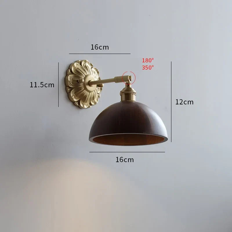 Green Glass Wall Lamp Copper Base Vibrant Hue