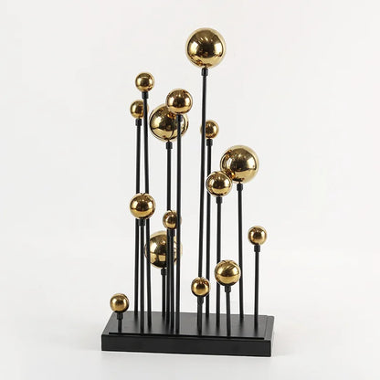 DecorBites™ Geometric Golden Ball Ornaments - Abstract Metal Decorations