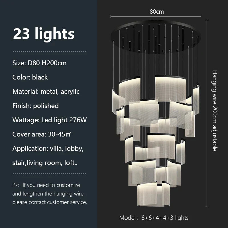 DecorBites™ Acrylic LED Chandelier: Modern Light Luxury Dimmable Pendant for Living Room-Elegant Lighting Fixtures