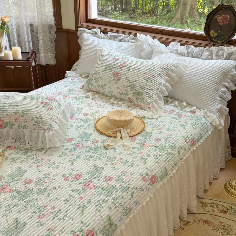 Cotton Ruffles Bed Skirt Set