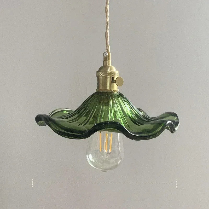 Nordic Colorful Glass Pendant Light With Polished Copper