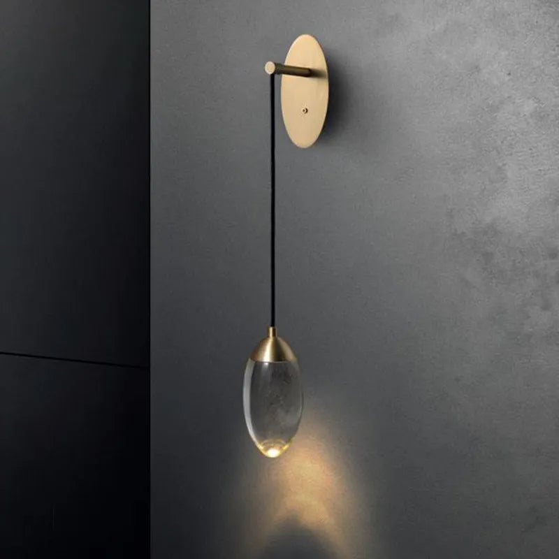 DecorBites™ Crystal LED Wall Light: Elegant Copper Lighting for Bedroom, Living Room, Staircase