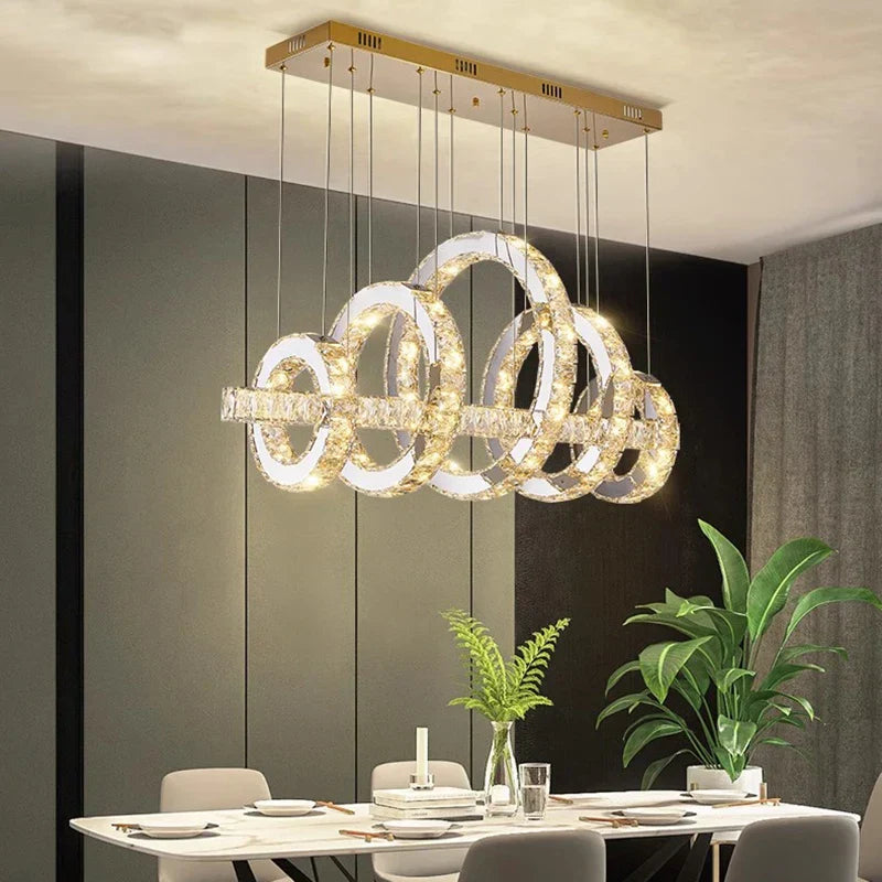 Chrome LED Hanging Chandelier