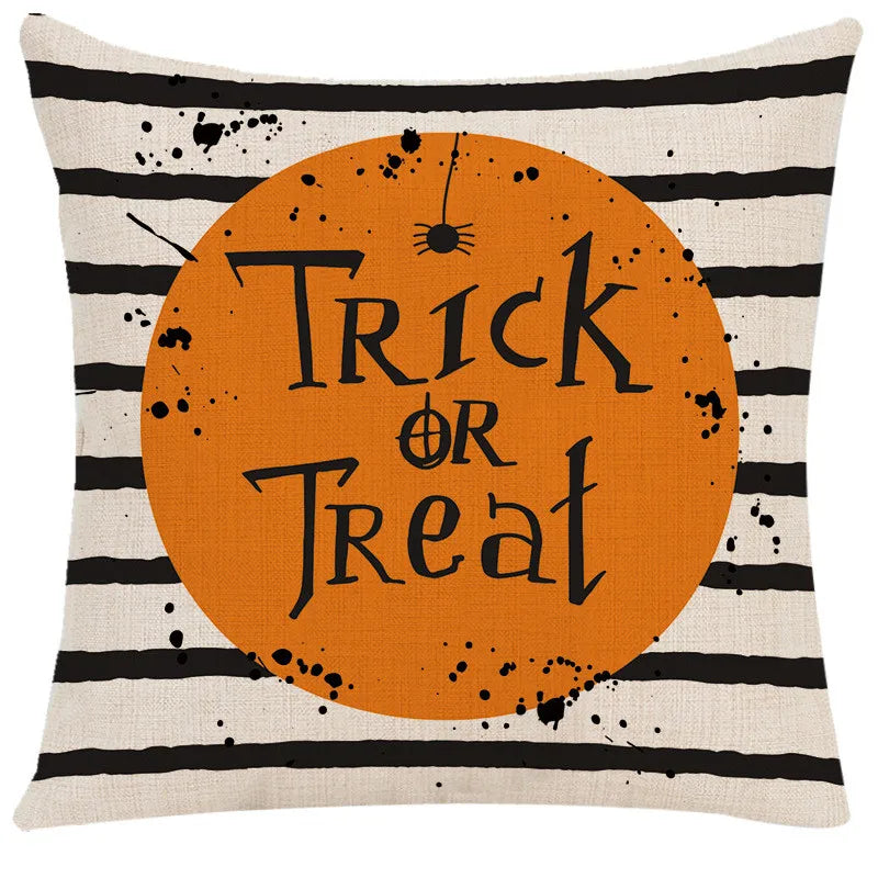 Linen Trick Treat Cushion Cover