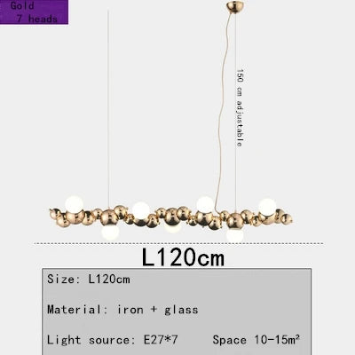 DecorBites™ LED Caterpillar Chandelier: Stylish Long Pendant Lamp for Living Room, Restaurant, Hotel