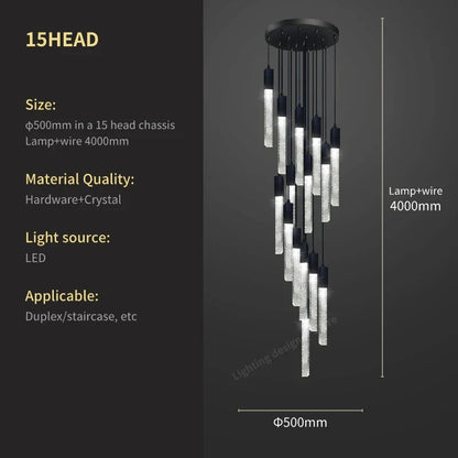 DecorBites™ Crystal Bubble Chandelier Pendant Light - Modern Staircase Hanging Fixture